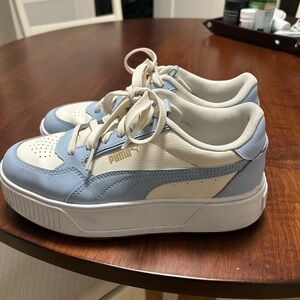 Puma Women's Sneakers - Light Blue and Cream